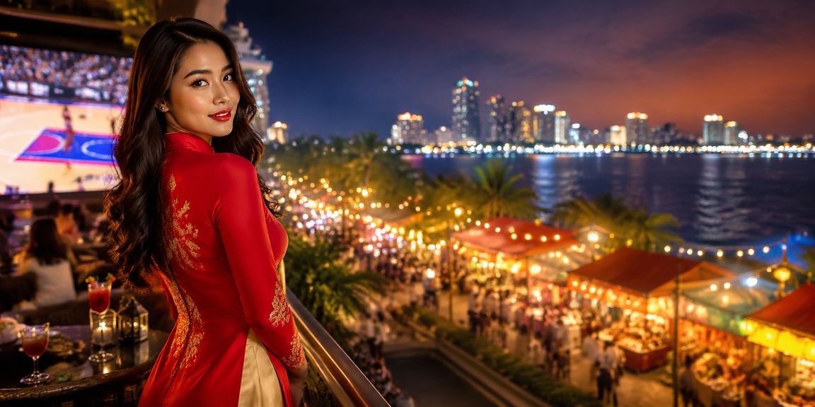 Người dùng TP.HCM mặc áo dài xem cược bóng rổ và khuyến mãi trực tuyến trên điện thoại