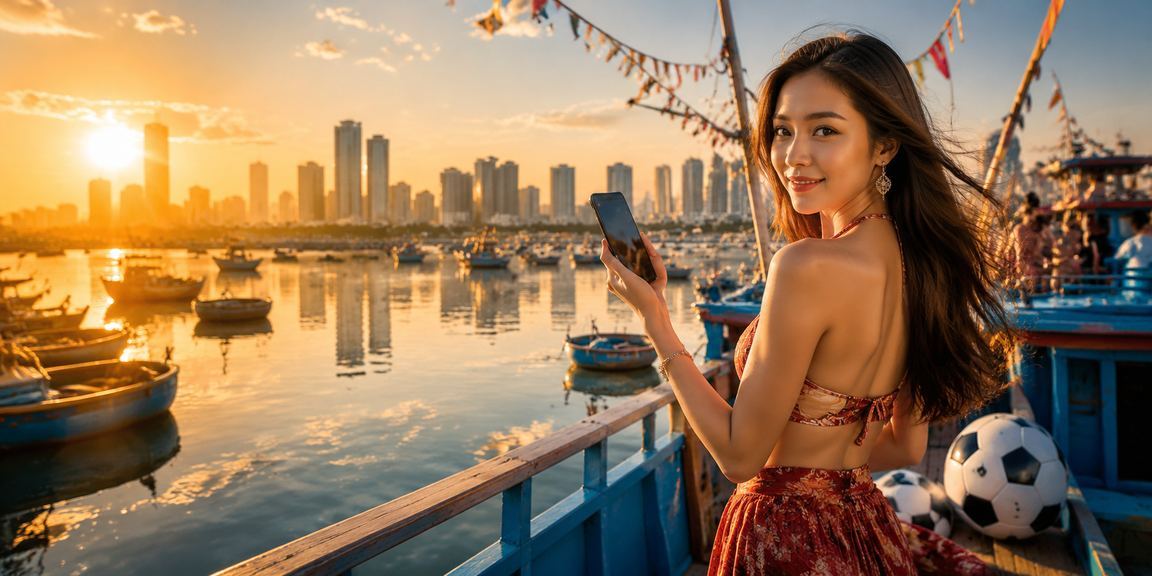 Người hâm mộ bóng đá theo dõi trận đấu trên bãi biển Mũi Né và đặt cược thể thao có trách nhiệm