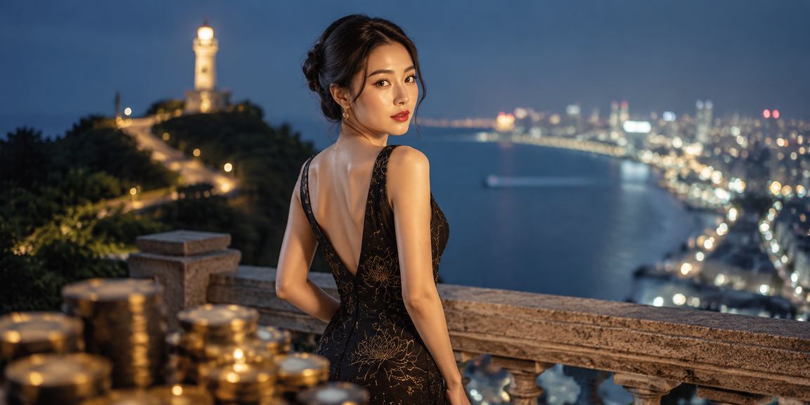 Cảnh biển Vũng Tàu với người dùng thư giãn và truy cập tài khoản VIP trên thiết bị di động